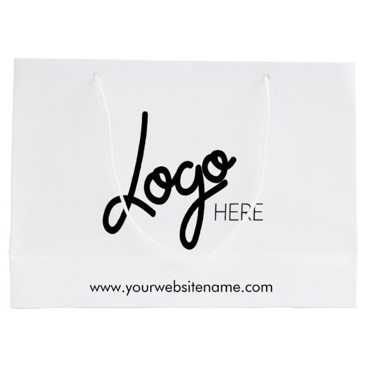 Zakelijke Logo Witte Grote Gift Bag Groot Cadeauzakje (Achterkant)