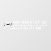 Zakelijke logo + witte tekst Horizontale Vinyl Aut Raamsticker (Vel)