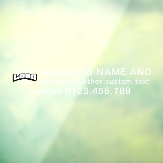 Zakelijke logo + witte tekst Horizontale Vinyl Aut Raamsticker (Vel 3)