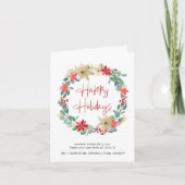 Zakelijke Logo Wreath Corporate Kerstmis Feestdagen Kaart (Voorkant)