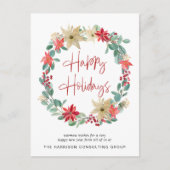 Zakelijke Logo Wreath Corporate Kerstmis Feestdagenkaart (Voorkant)