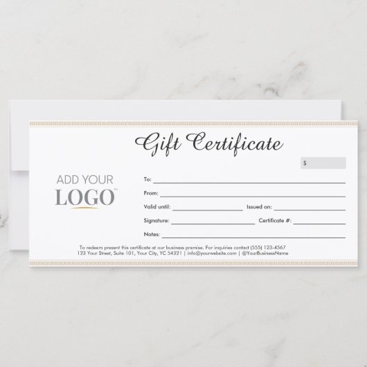 Zakelijke Logo Zwart-gouden Script Cadeaubon (Achterkant)