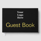 Zakelijke Logo zwart-gouden tekst Gastenboek (Voorkant)