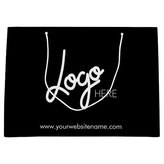 Zakelijke Logo Zwart Grote Gift Bag Groot Cadeauzakje (Voorkant)