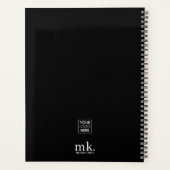 Zakelijke Logo Zwart Wit Modern Monogram Initialen Planner (Achterkant)