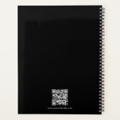 Zakelijke Logo Zwart Wit Monogram Moderne QR Code Planner (Achterkant)