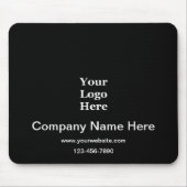 Zakelijke Logo Zwart-wit Naam Telefoon Website Muismat (Voorkant)