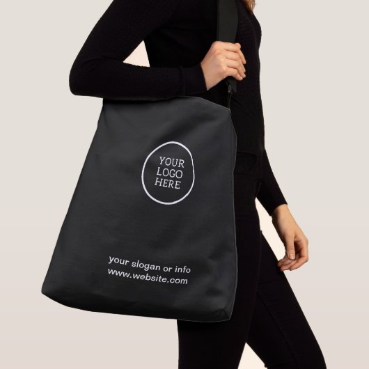 Zakelijke Logo zwart wit Promotie Crossbody Tas (Dichtbij)