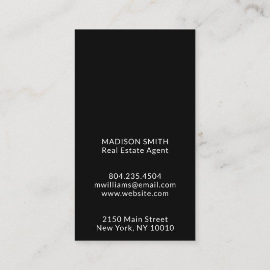 Zakelijke Logo zwart-witboog minimalistisch Visitekaartje (Achterkant)