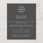 Zakelijke Logo | Zwarte minimalistische reclamebro Flyer (Achterkant)