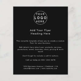Zakelijke Logo | Zwarte minimalistische reclamebro Flyer
