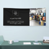 Zakelijke Logo | Zwarte Moderne speciale foto 6' Spandoek (Beurs)