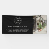 Zakelijke Logo | Zwarte Moderne speciale foto 6' Spandoek (Horizontaal)