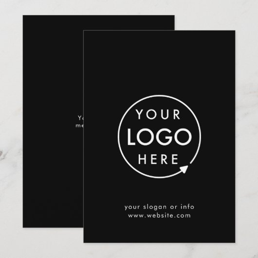 Zakelijke Logo | Zwarte Professional-kaart (Voorkant / Achterkant)