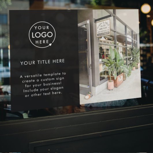 Zakelijke Logo | Zwarte stijlvolle speciale foto Raamsticker