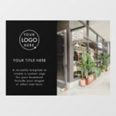 Zakelijke Logo | Zwarte stijlvolle speciale foto Raamsticker (Vel)