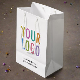 Zakelijke logo's op maat bedrukt op papieren cadea medium cadeauzakje