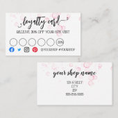 Zakelijke loyaliteitskaartmarketingkorting schoonh aanbevelingskaartje (Voorkant / Achterkant)