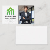 Zakelijke man glimlacht op kantoor | Financieel lo Visitekaartje (Voorkant / Achterkant)