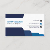 Zakelijke man op kantoor | Bedrijfsleven | QR-code Visitekaartje (Achterkant)