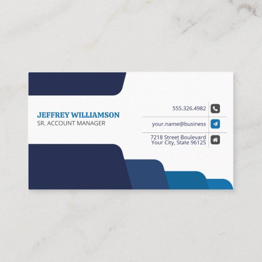 Zakelijke man op kantoor | Bedrijfsleven | QR-code Visitekaartje (Achterkant)