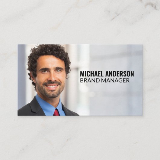 Zakelijke Man Portret | Voeg Foto Toe Visitekaartje (Voorkant)