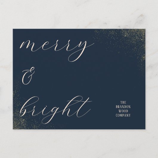Zakelijke marine en goud feestdagenkaart (Voorkant)