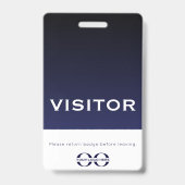 Zakelijke marineschrift Blue Visitor Badge (Back)