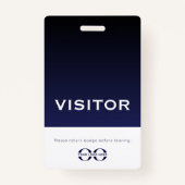 Zakelijke marineschrift Blue Visitor Badge (Voorkant)