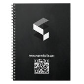 Zakelijke Matte zwart-wit minimalistische promo Notitieboek (Voorkant)