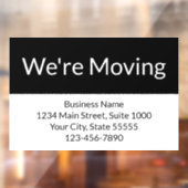 Zakelijke mededeling verhuizing zwart-wit raamsticker (Vel 2)