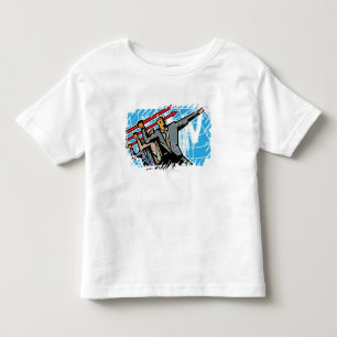 Zakelijke mensen die een pijlbord gooien kinder shirts