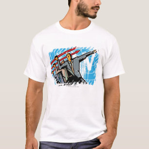 Zakelijke mensen die een pijlbord gooien t-shirt