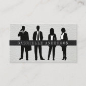 Zakelijke Mensen Staan | Leer Visitekaartje (Voorkant)