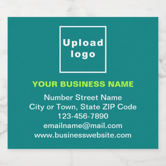 Zakelijke merk op Blauwgroen etiket met groene vlo (Enkel label)