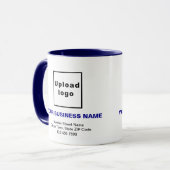 Zakelijke merk op Navy Blue Combo mok (Voorkant links)