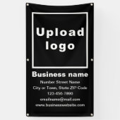 Zakelijke merk op zwarte portretbanner spandoek (Verticaal)