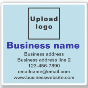 Zakelijke merken op lichtblauw vioolvinyl sticker