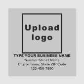 Zakelijke merknaam grijs vierkant naamplaatje (Voorkant)