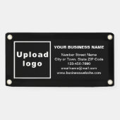 Zakelijke merknaam op kleine zwarte banner (Horizontaal)