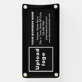 Zakelijke merknaam op kleine zwarte banner (Verticaal)