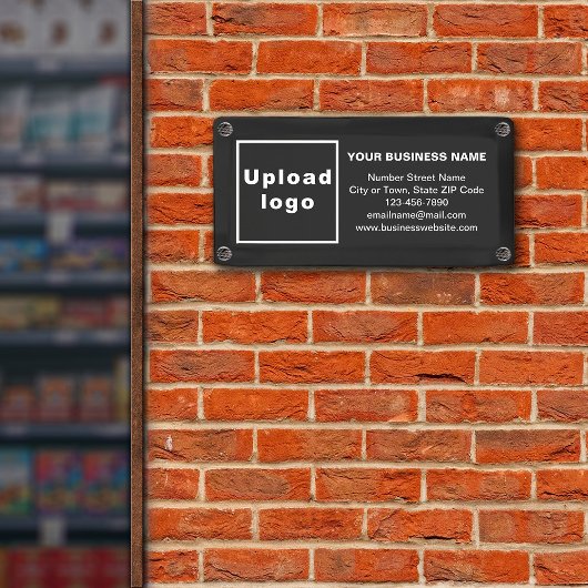 Zakelijke merknaam op kleine zwarte banner