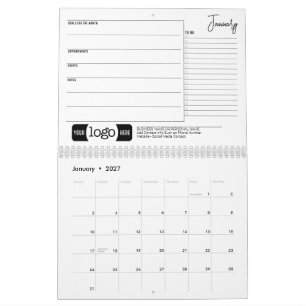 Zakelijke merkpromo - met logo maandelijkse doelen kalender