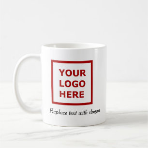 Zakelijke merkpromotie Logo Slogan Adres  Koffiemok