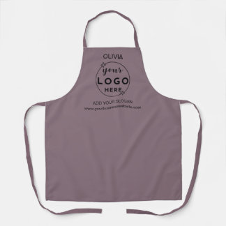 Zakelijke Minimaal Aangepast Logo Stof Paars Schort