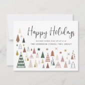 Zakelijke Minimale Moderne Kerstbomen Bedrijfsmati Feestdagenkaart (Voorkant)