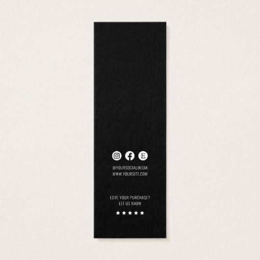 Zakelijke minimalist Merknaam Kleding Hang Label Mini Visitekaartjes (Achterkant)