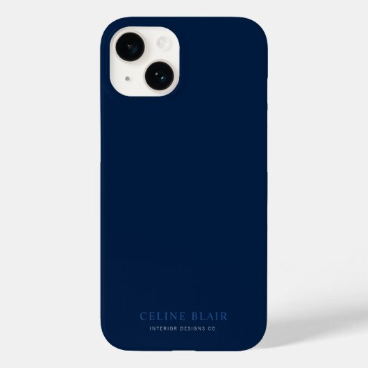Zakelijke minimalistische marine blauw Case-Mate iPhone case (Achterkant)