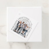 Zakelijke moderne boog foto kerst bedankjes labels (In situ)