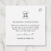 Zakelijke moderne boog foto kerst bedankjes labels (Achterkant)